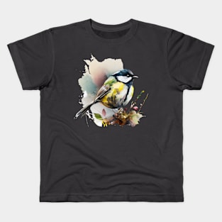 Tomtit Bird Watercolor 2.0 Kids T-Shirt